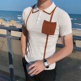 Men Polo Shirts Casual Knitted Polo Shirt