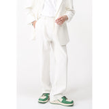 Men Suit Pants Loose Straight Mid-Waist Drape Casual