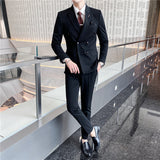 Double Brewed Seersucker Suit Men's Suit Slim Striped Casual Formal Wear