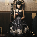 Gothic Lolita Harajuku Style Clothing Punk Lolita Dress JSK Retro Goth Dress Full Set