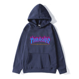 Drippy Hoodies Autumn and Winter Blue Flame Men's Pullover Hoody