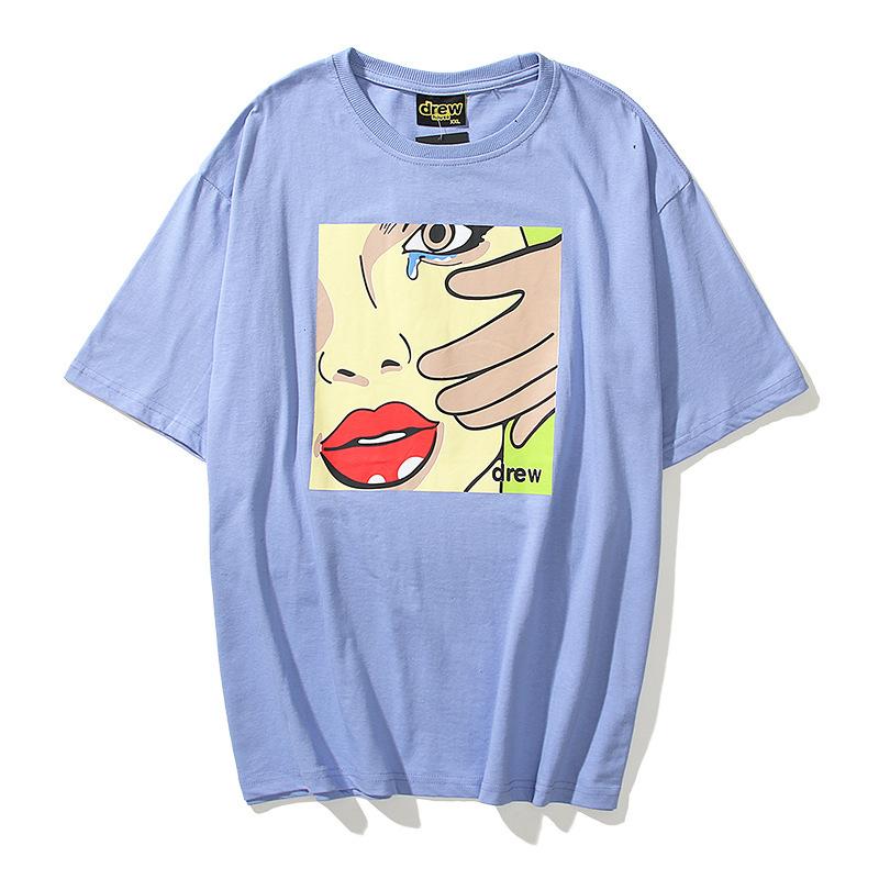 Justin Bieber Drew House Large Size Letters Short Sleeve Tshirt Hip Hop Oversize Half Tshirt
