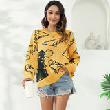 Dinosaur Sweaters Dinosaur Jacquard Pullover Loose Casual Sweater