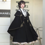 Gothic Lolita Harajuku Style Clothing Lolita Autumn and Winter Cloak Thorn Gold Cloak Preppy Style