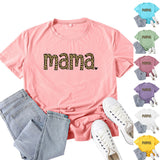 Boy Mama T Shirt Leopard Mama Letter Print T-shirt
