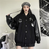 Gothic Lolita Harajuku Style Clothing Love Heart Embroidered Baseball Uniform All-Match Couple Coat Student