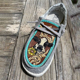 Cow Print Hey Dude Shoes Low Top Women's Shoes Flat Shoes Cartoon Milk Sunflower Pattern