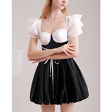 Black and White Dress Short Summer Skirt