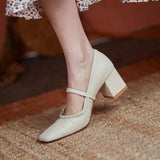 Nude Chunky Heel