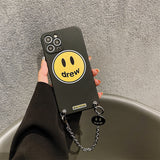 justin b drew phone case Apple 12 Drew Smiley Face Chain Phone Case XR Xs Transparent Iphone11