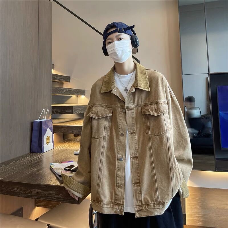 Denim Shirts Denim Jacket Men's Loose Spring and Autumn Workwear Jacket