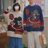 Dinosaur Sweaters Dinosaur Printed Sweater round Neck Sweater