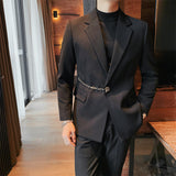 Double Brewed Seersucker Suit Autumn and Winter Suit Jacket Men's Casual