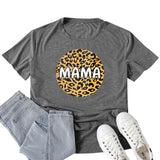 Boy Mama T Shirt Leopard Mama Pattern Printed T-shirt