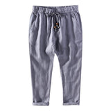 Linen Pants Straight Leg Pants Men's Clothing Breathable Casual Pants