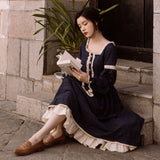 Vintage Empire Waist Dress Spring and Autumn Dress