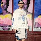 Rrr123 Sweatshirt Cross Trendy Loose round Neck Sweater for Men and Women