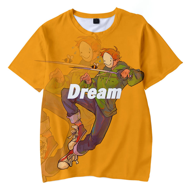 Dreamwastaken Novelty Hoodies Dream Merch Shirt 3D Printed Casual Fashion Short Sleeve T-shirt