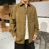 Men's Shirts Loose Plaid Shirt Casual Top