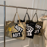 The Teacher Tote Smiley Face Canvas Big Bag Fashion Handbags Shoulder Bag Large Capacity Casual Tote Bag