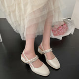 Nude Pumps Block Heel Sandals Summer Vintage High Heels