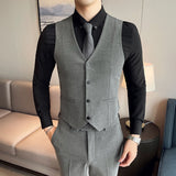 Double Brewed Seersucker Suit Fall Winter Men Suit Slim Fit Casual Dress