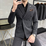 Double Brewed Seersucker Suit Men's Casual Esmoquin