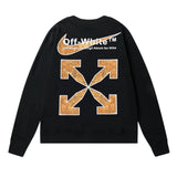 Off White Sweatshirts Long Sleeve round Neck Sweater for Autumn and Winter