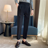 Men Trousers Slim-Fit Gentleman Straight Casual Pants Men
