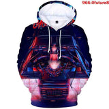Back to the Future Costume Printed Sweater Spring and Autumn plus Velvet Full Color Hoodie Casual Top