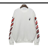 Off White Sweatshirts Long Sleeve round Neck Neck Sweater Autumn and Winter Off Red Gradient Arrow Pattern round Neck Sweater for Men and Women