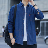 Denim Shirts Young Men's Long-Sleeved Denim Shirt