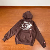 Human Made Hoodie Velvet Padded Hooded Sweatshirt Loose Couple