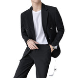 Double Brewed Seersucker Suit Autumn Men's Suit Set Corduroy