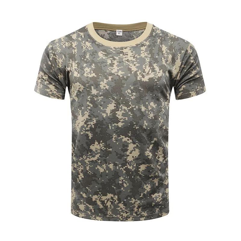 Tactics Style T Shirt for Men Summer Camouflage T-shirt Military Outdoor Sports Short Sleeve
