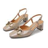 Nude Block Heel Sandals