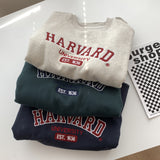 Diana Harvard Sweatshirt Letter Embroidery Velvet Padded Thickened Sweater