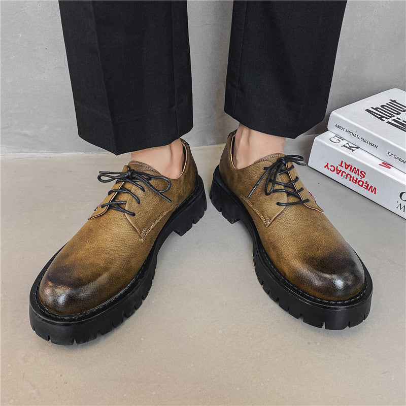 Indo Western Shoes British Style Thick Bottom Youth Men's Shoes