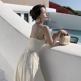 Fairy Dress Lace Strap Dress Women Vintage Summer Sexy Seaside Vacation Dress