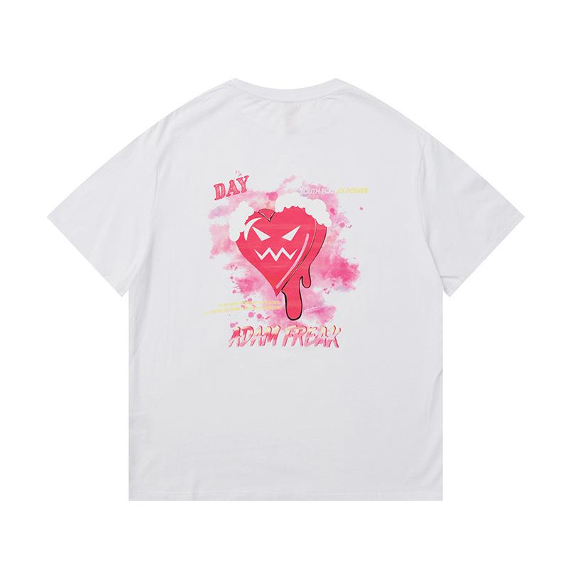 Men T Shirt Summer Casual Tops Men's Clothes Summer Wear National Fashion Boys round Neck Short Sleeve Casual Love Devil T-shirt Fashion