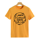 Beth Dutton Outfits Sorta Sweet Sorta Beth Dutton round Neck Casual Short Sleeve Loose plus Size Fashion T-shirt