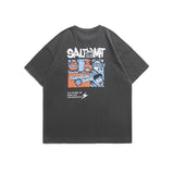 Men T Shirt Summer Casual Tops Men's Clothes Summer Wear Vintage Men's round Neck Short Sleeve Casual Loose Cartoon Printed T-shirt