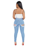 Women Plus Size Jeans Slim Ripped Denim Skinny Pants