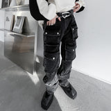 J Shaped Jeans Autumn Men's Pants Multi-Pocket Jeans Trousers