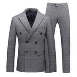 Double Brewed Seersucker Suit Men's Suit Set Plaid plus Size