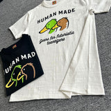 Human Made T-Shirt Green Duck Slub Cotton Men and Women Loose Couple T-shirt