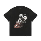 Present T Shirt Vintage Distressed Horse Print Loose