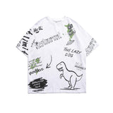Men T Shirt Summer Casual Tops Men's Clothes Summer Wear Vintage Men's round Neck Short Sleeve Casual Loose Cartoon Dinosaur T-shirt