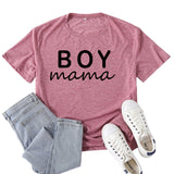 Boy Mama T Shirts Boy Mama Letter Printed T-shirt