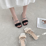 Nude Pumps Block Heel Roman Shoes